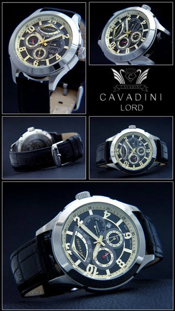 Montre Homme Cavadini Advantage - Plongeuse Inox 45mm - Lunette Rouge - 200m Étanche - Neuf Avec Boîte