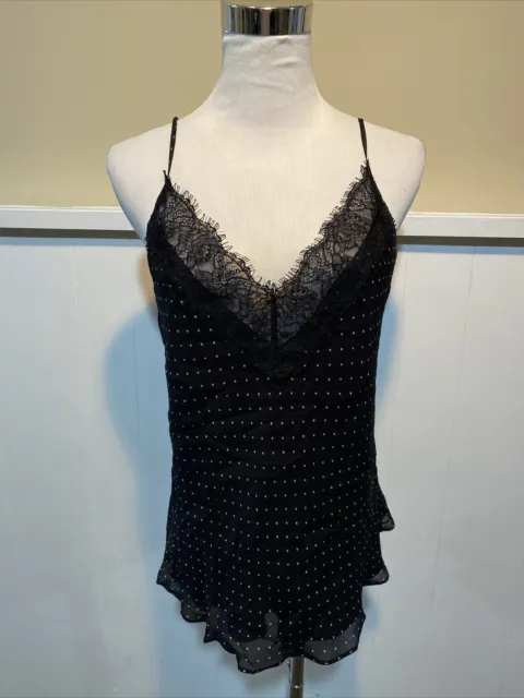 Bailey 44 Women's Black Polka Dot Lace Camisole Top Size M/L.      AC