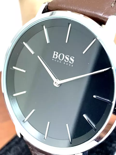 Hugo Boss Men's Watch Quartz Black Dial Leather Band 40mm HB.286.1.14.2893