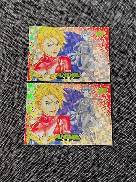 2020 UD Marvel Anime Peach Momoko Captain Marvel Hyper Mosaic Foil Card Lot 2