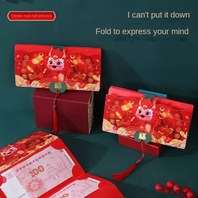 Full of Blessings Folding Red Envelope Hong Bao Lucky Money Bags  New Year