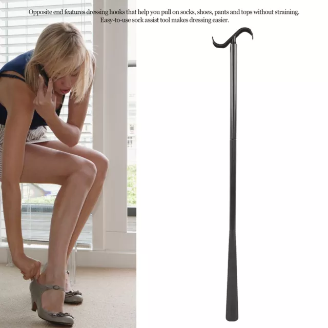 35" Detachable Dressing Stick Aid With Zipper Puller and Sock / Stocking Remover