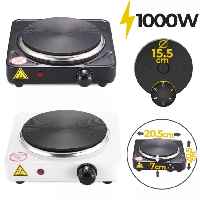 Plaque de cuisson Electrique portable - 1 Feu - 1000W (1x Ø 155 cm