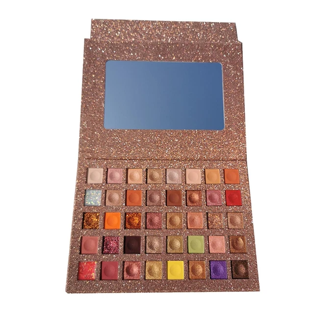Coffret Métal Luxe - 12 Fards à Paupières Miroir + Pinceau - Palette Maquillage Satinée