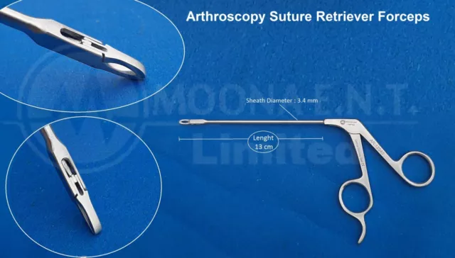 Arthroscopy Forceps Suture Retriever Straight ø3.4 mm 13cm Orthopedics Surgical