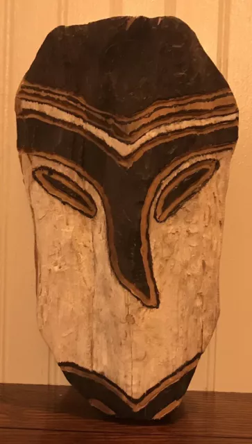 Vintage Ekuk Hand Carved Painted Wood Ceremonial Antique Kwele Tribal Mask