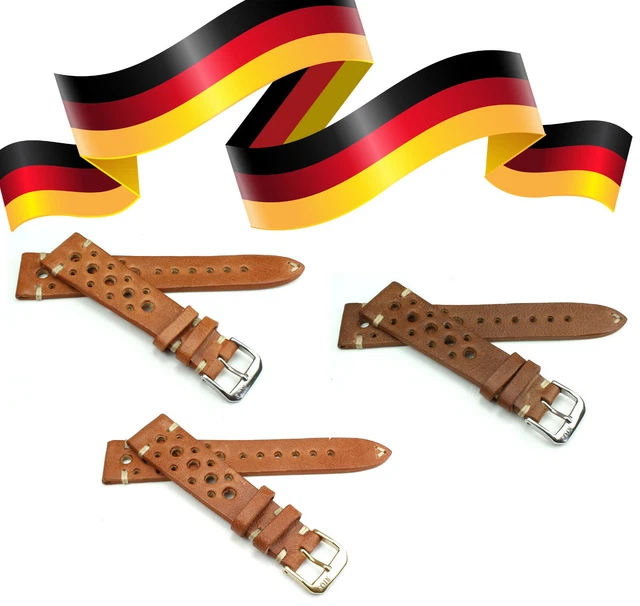 Bracelet Montre Cuir Vintage RIOS1931 Sagittaire - Fait Main Allemagne - Largeurs 18-22mm