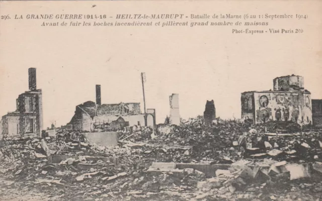 CPA 51 HEILTZ le MAURUPT Bataille de la Marne (6 au 11 Septembre 1914) Avant de