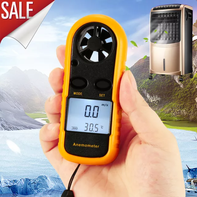 Digital LCD Air Wind Speed Anemometer Temperature Gauge Meter USA Stock tester