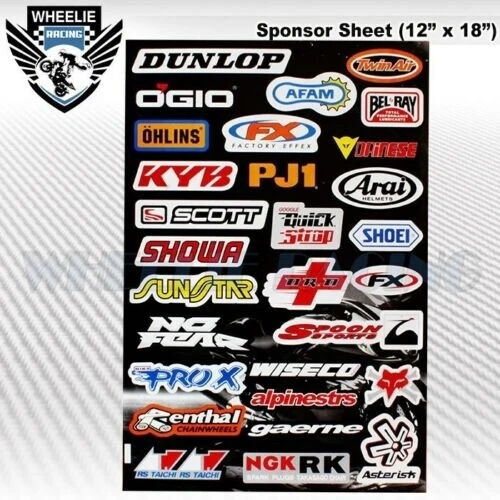 Motocross Motorcycle Dirt Bike Atv Helmet Sponsor Logo Race Sticker Decal #T8K6A