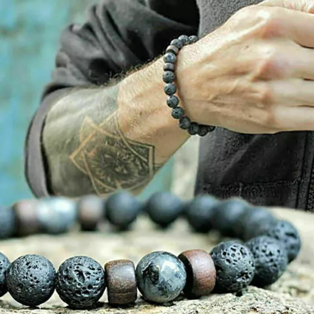 6/8/10mm Natural Red Tiger Eye Prayer Beads Bracelets For Men Yoga Reiki  Jewelry | eBay