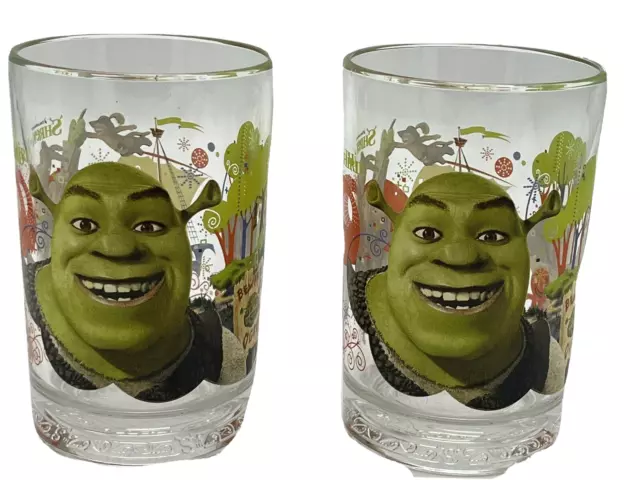 Set of (2) Shrek the Third  by Dreamworks Commemorative Glasses McDonalds 2007