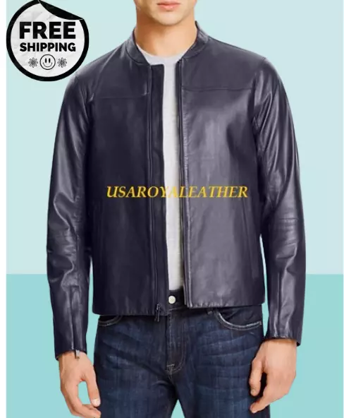 Homme Véritable Bomber en Cuir Motard Véritable Veste Moto Stylé Et Durable