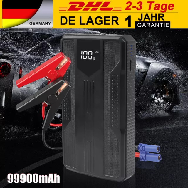 99800mAh Auto Starthilfe Jump Starter Booster Batterie Ladegerät mit Power Bank