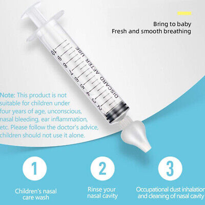 10 piezas 10 ml Cuidado del bebé Aguja Limpiador Nasal Bebé Lavadora Nasal Mg
