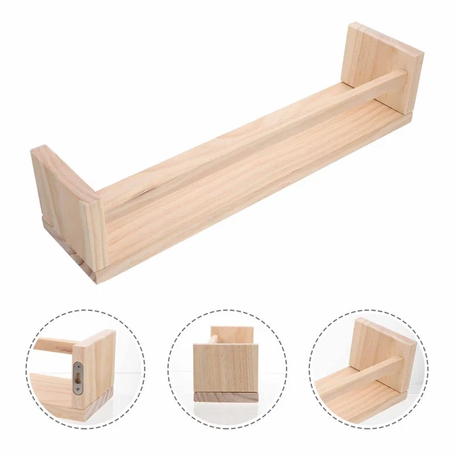 Étagère Murale Flottante En Bois - 3 Étagères Murales Avec Panier En Métal - Décoration Murale