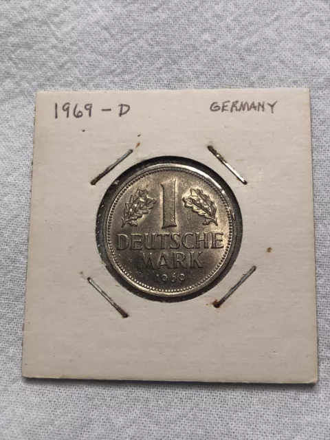 GDR German 1969-D Coin 1 Deutsche Mark KM846