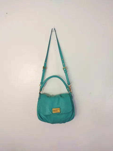 Marc by Marc Jacobs Classic Q Lil' Ukita Teal Pebbled Leather Shoulder Bag EUC