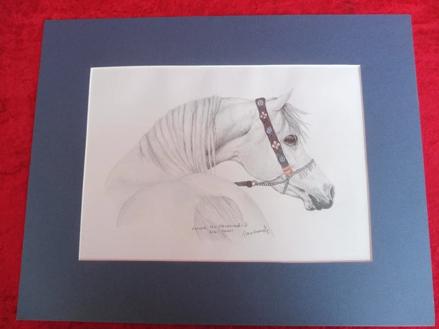 Tableau Original Signé - Dessin Cavalier Et Cheval 59x48cm, Thème équitation Et Animaux