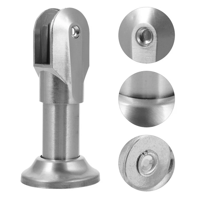2 Pcs Restroom Stainless Support Partition Bracket Feet Adjustable Stand Alloy