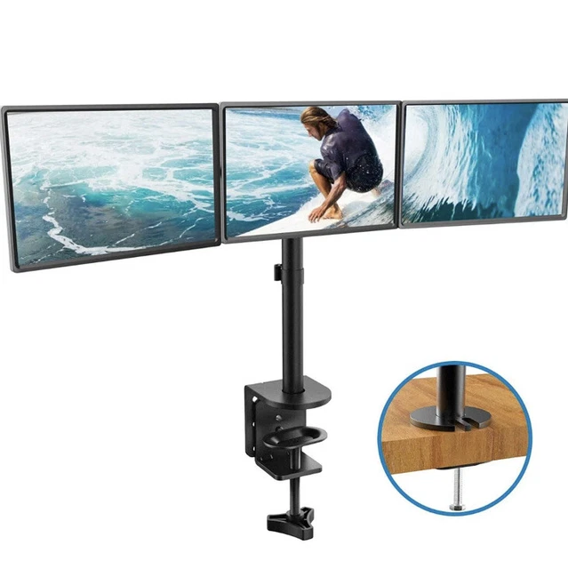 HUANUO TRIPLE MONITOR Stand, Triple Monitor Arm, Triple Monitor Mount ...