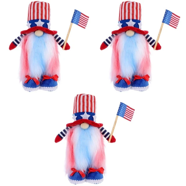 Unabhängigkeitstag Set 3 Schöne Gnomenpuppe Unabhängigkeitstag Puppe Spielzeug