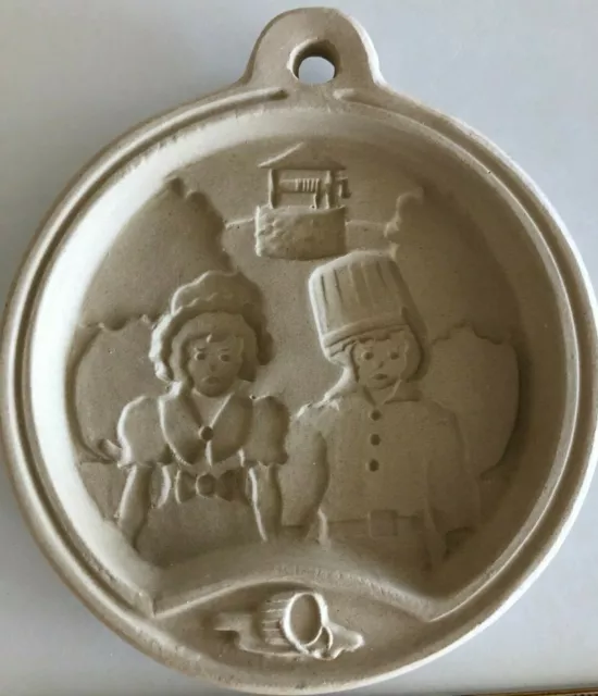 Stoneware Superstone Cookie Mold Vintage 1993 Jack & Jill, Made in the USA
