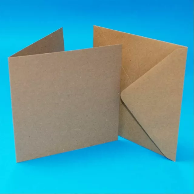 Square Recycled Kraft Cards and Envelopes  Various Sizes