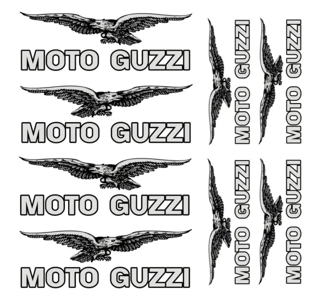 FE kit MOTO GUZZI sticker autocollant set OR ARGENT BLANC /921