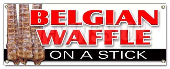 BELGIAN WAFFLE ON A STICK BANNER SIGN lolly dough sweets fudge puppies