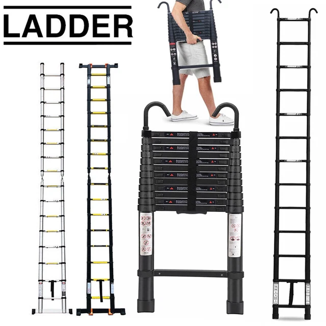 MULTI-PURPOSE ALUMINIUM TELESCOPIC Folding Ladder Extendable A Frame ...