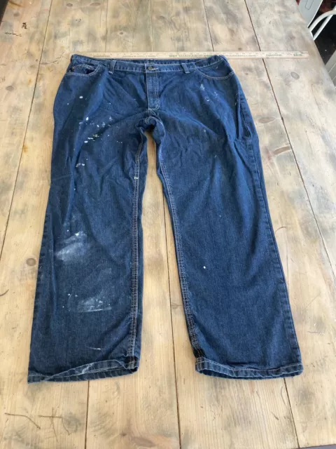 Carhartt FR Jeans Mens 46 Flame Resistant Blue Denim Work Wear Oil Field 46x32