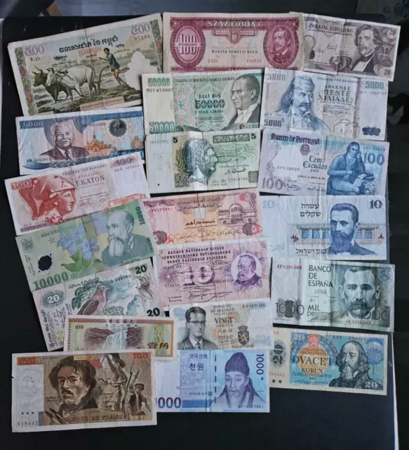 World Banknotes - Lot De 20 Billets Differents Divers Pays.