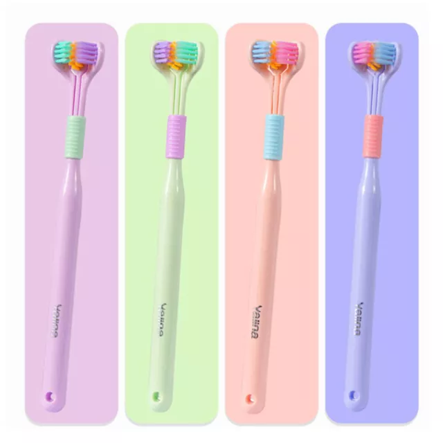 Tooth Brush with Soft Bristles Gentle Cleaning 3-Sided Toothbrush for Children
