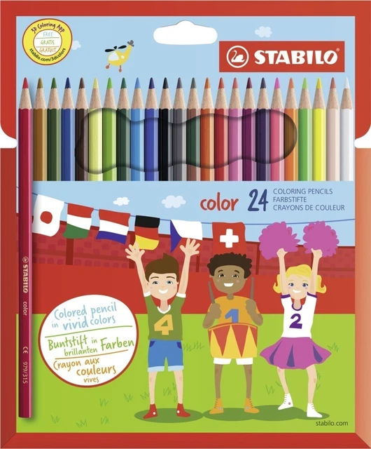 Buntstift - STABILO color - 24er Pack - mit 24 verschiedenen Farben inklusive...