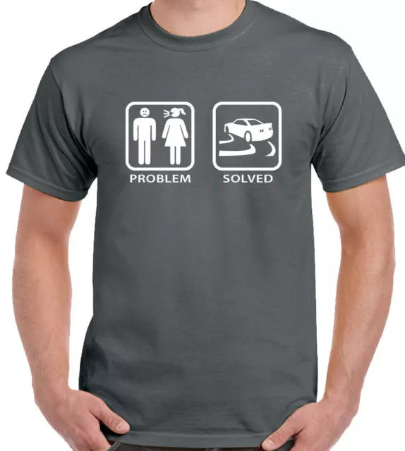 T-shirt divertente da uomo Drifting Problem Solved Car Racing Rally Driving