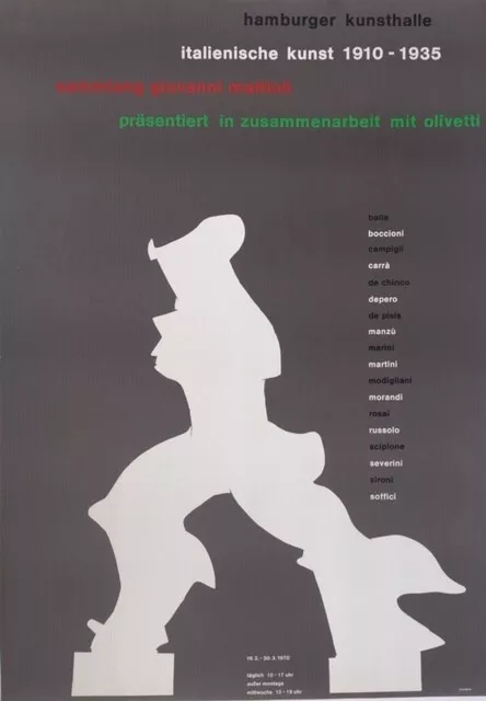 Plakat 1970 Ausstellung in der Hamburger Kunsthalle, Design Almir Mavignier