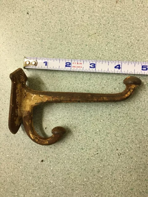 Cast Iron School Room 5" Coat Hat Hook Hall Tree Industrial Restoration Rust