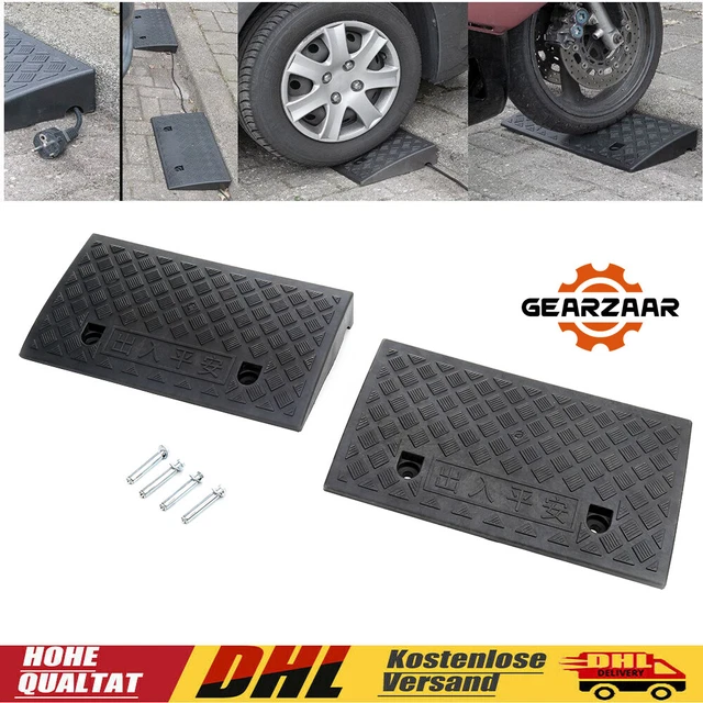 Bordsteinrampe Gummi 2 Stk Rampe KfZ LKW 25t Rollstuhl Auffahrhilfe 50x27x7cm