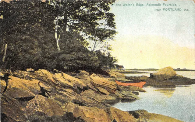 Portland Maine 1910 Tucks Postcard At Water's Edge Falmouth Fourside