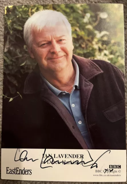 BBC EastEnders IAN LAVENDER as Derek Harkinson Hand Signed Cast Card Autograph