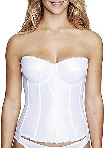 Dominique Women's Full Length Bridal Bra With Garters White 50C