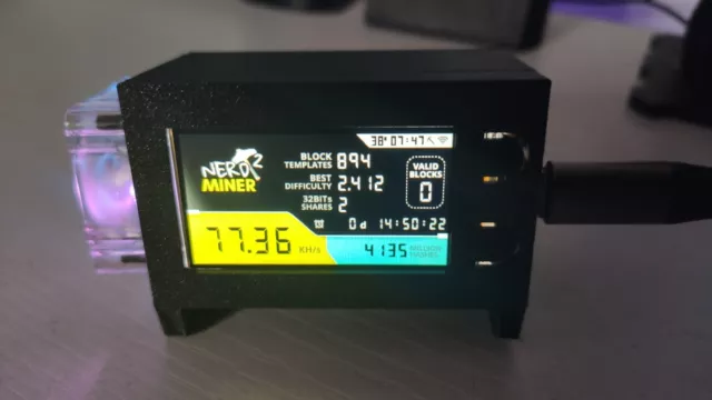 RGB Fan Mini Nerd Miner v2 -Solo Bitcoin Miner - Lottery Miner - Crypto Miner