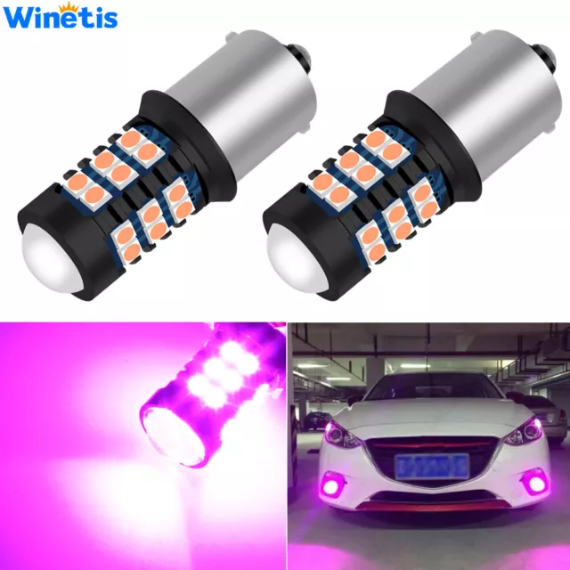 1156 BA15S 382 P21W Pink/Purple LED Backup Reverse Brake Turn Signal Light Bulbs