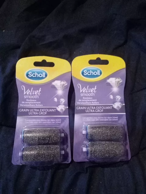 Scholl Lot de 4 Rouleaux Grain Ultra Exfoliant pour Râpe  Velvet Smooth.