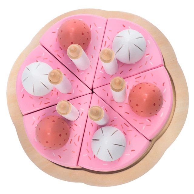 1 pieza Juego de pasteles de cumpleaños comida de cocina de aprendizaje juguete preescolar juguetes de madera