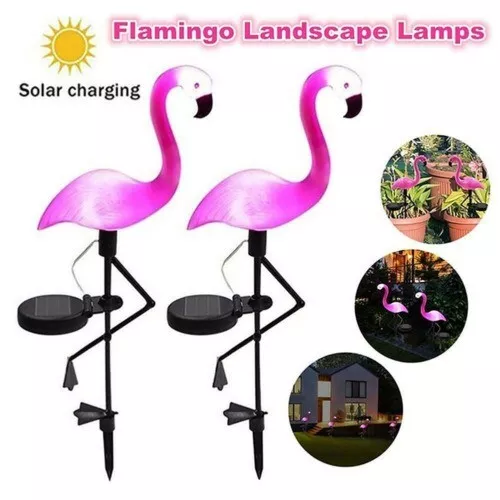 Solar Flamingo Light IP55 LED Flamingo Stake Light Auto On/Off Pink Flamingo Gar