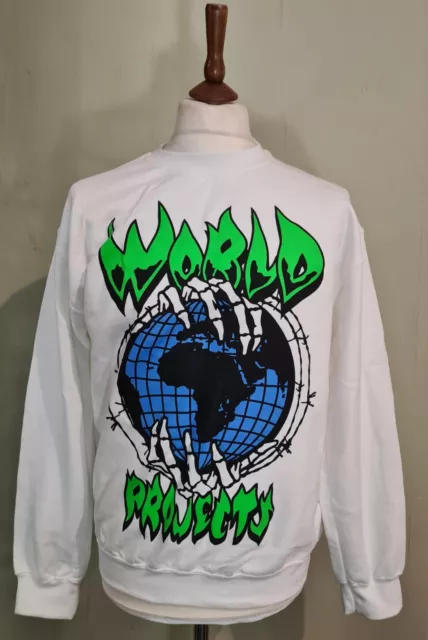 World Projects Logo Print Crewneck Longsleeve Jumper White Size Medium