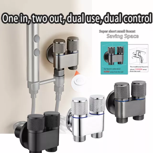 Valvola angolare rubinetto 1 in 2 uscite con interruttore rubinetto lavatrice bagno