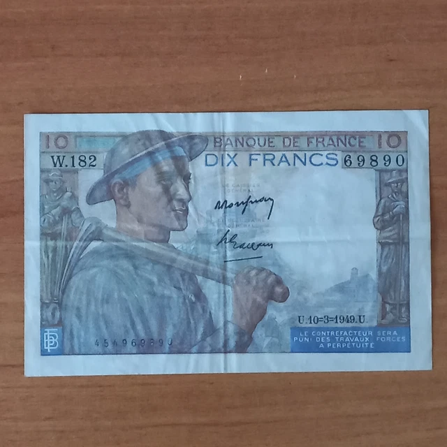 *B30*  billet 10f  mineur  10/3/1949